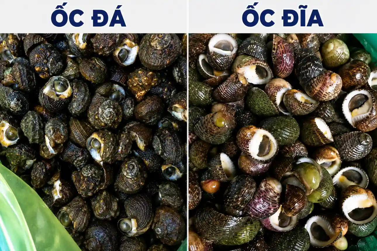 So sánh và phân biệt ốc đá với ốc đĩa