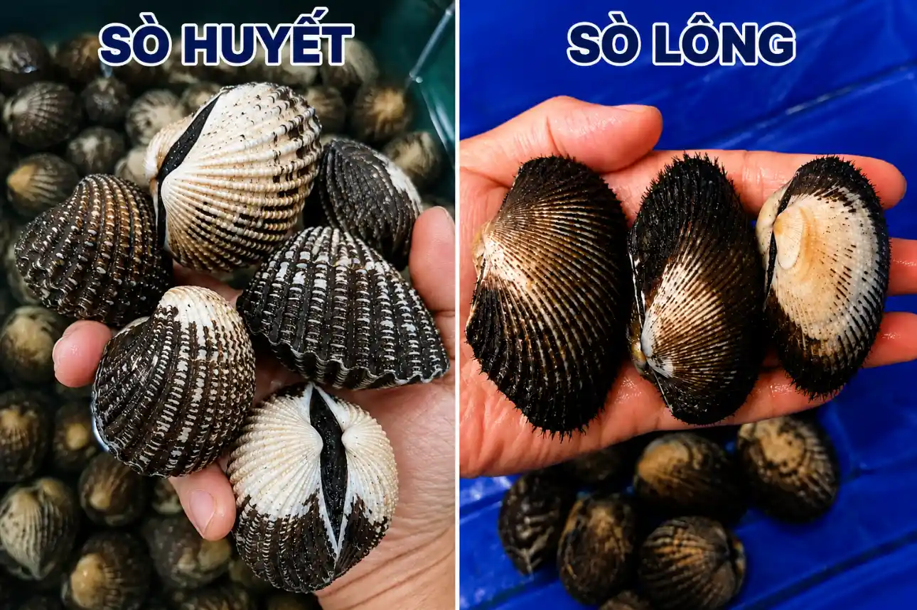 So sánh và phân biệt sò huyết với sò lông
